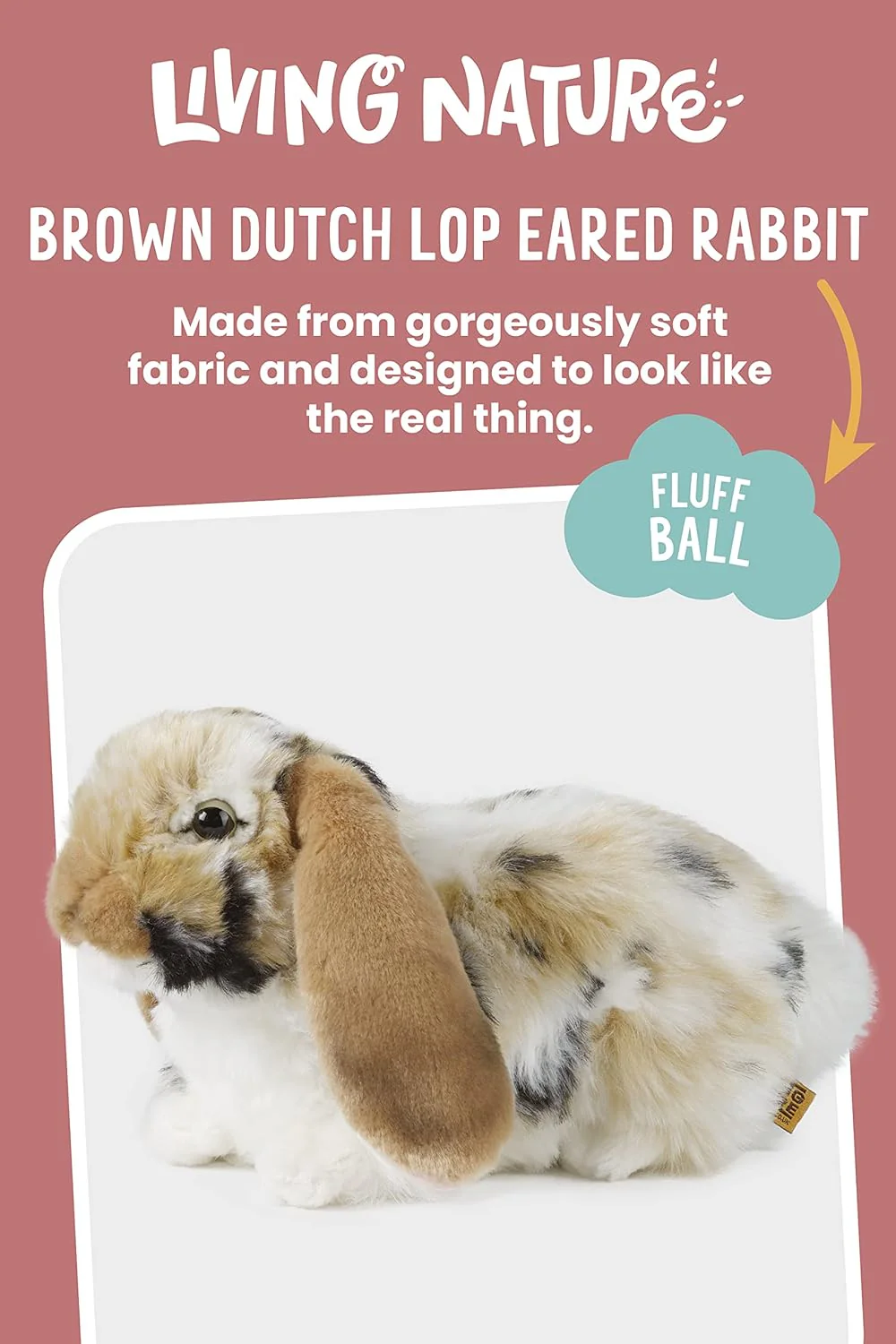 Brown Lop Rabbit | Living Nature | Plushie - Image 6