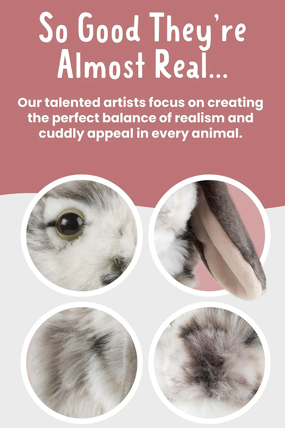 Dutch Lop Rabbit Grey | Living Nature | Plushie - Image 7
