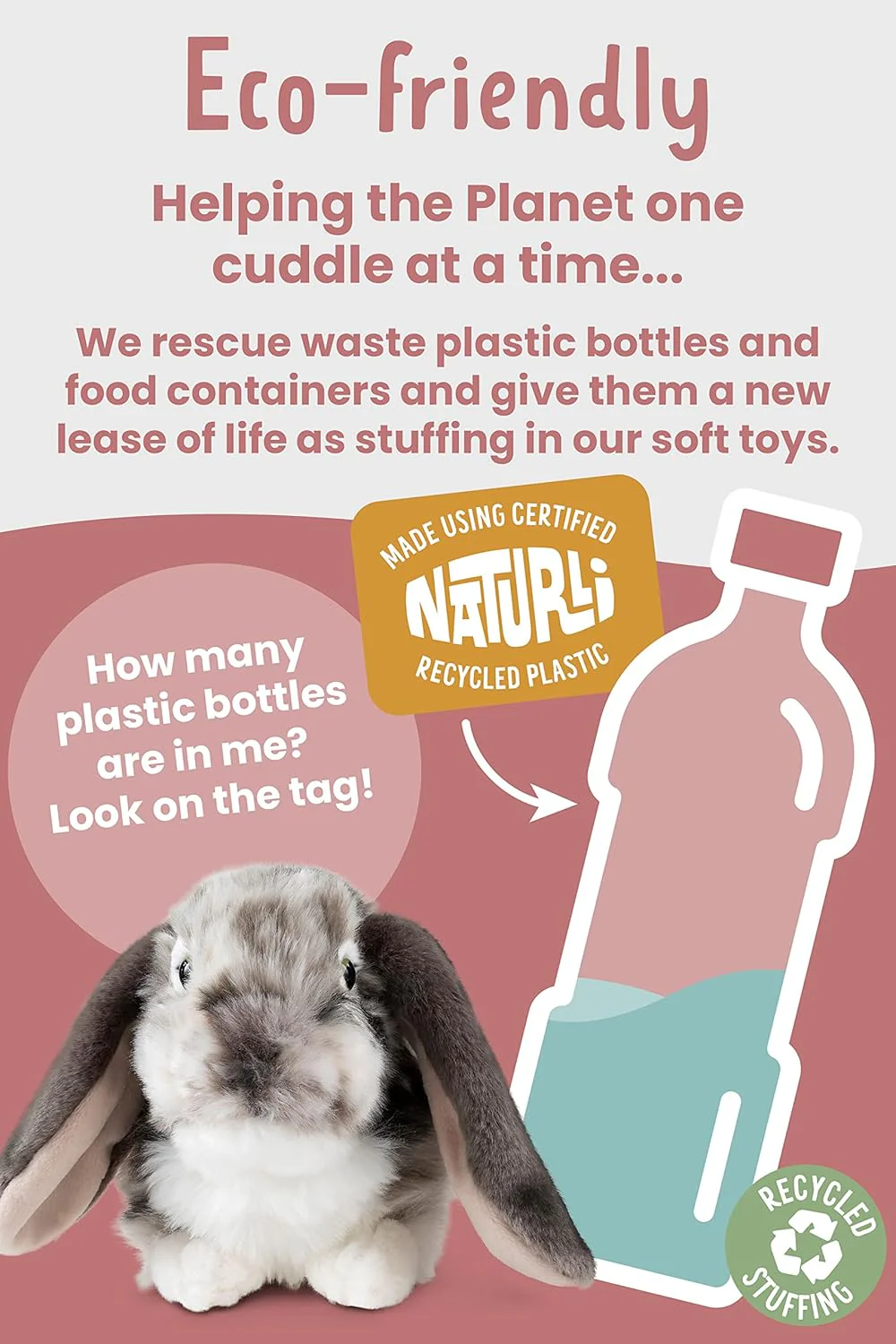 Dutch Lop Rabbit Grey | Living Nature | Plushie - Image 8