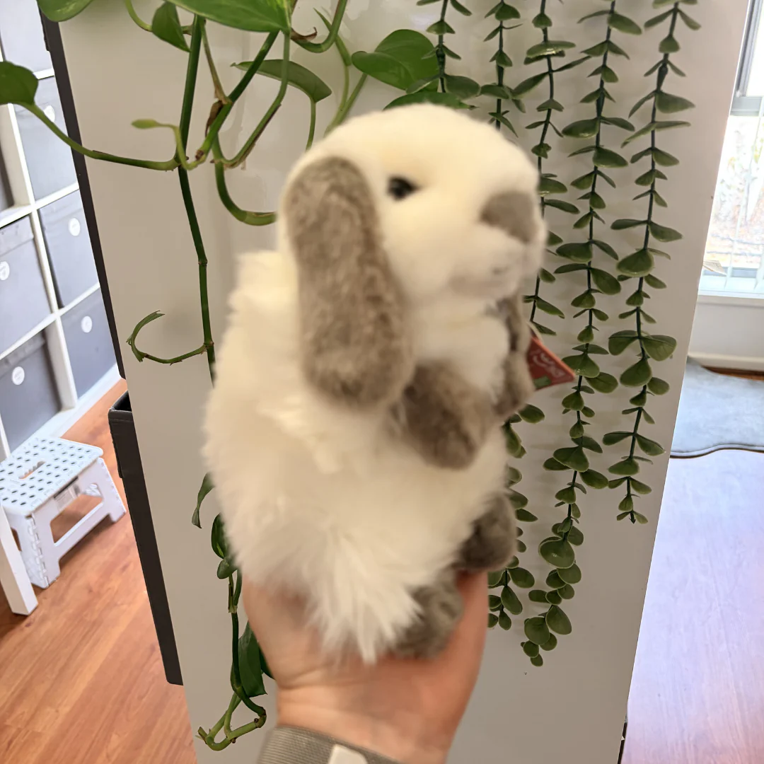 Grey & White Sitting Lop Rabbit | Living Nature | Plushie - Image 3