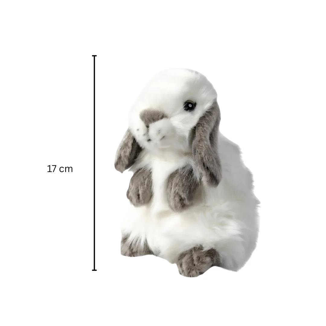 Grey & White Sitting Lop Rabbit | Living Nature | Plushie - Image 4