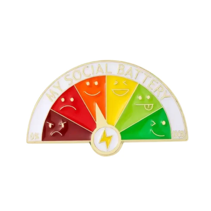 Social Battery Enamel Pin | Assorted Designs - Image 3