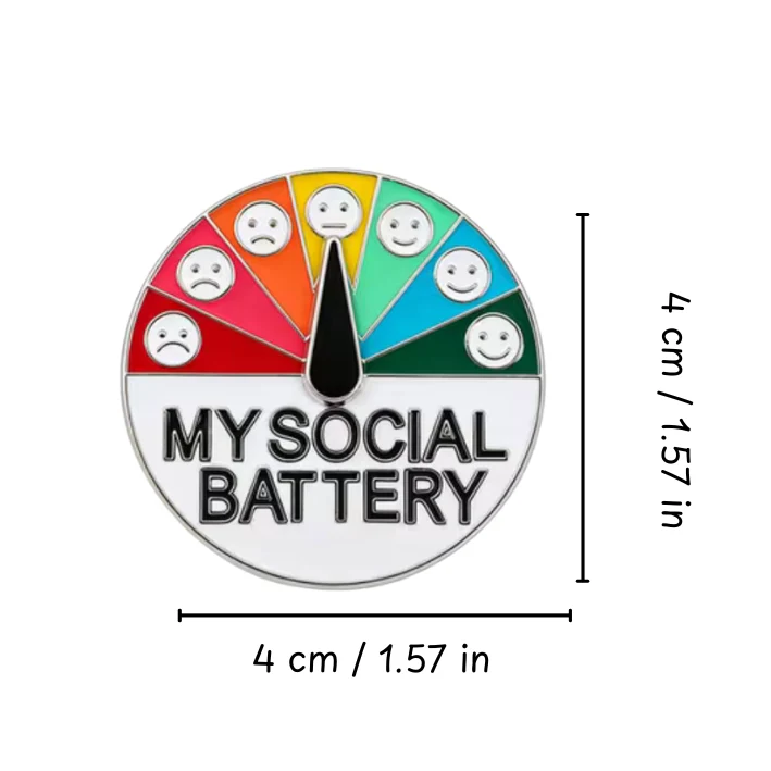Social Battery Enamel Pin | Assorted Designs - Image 4