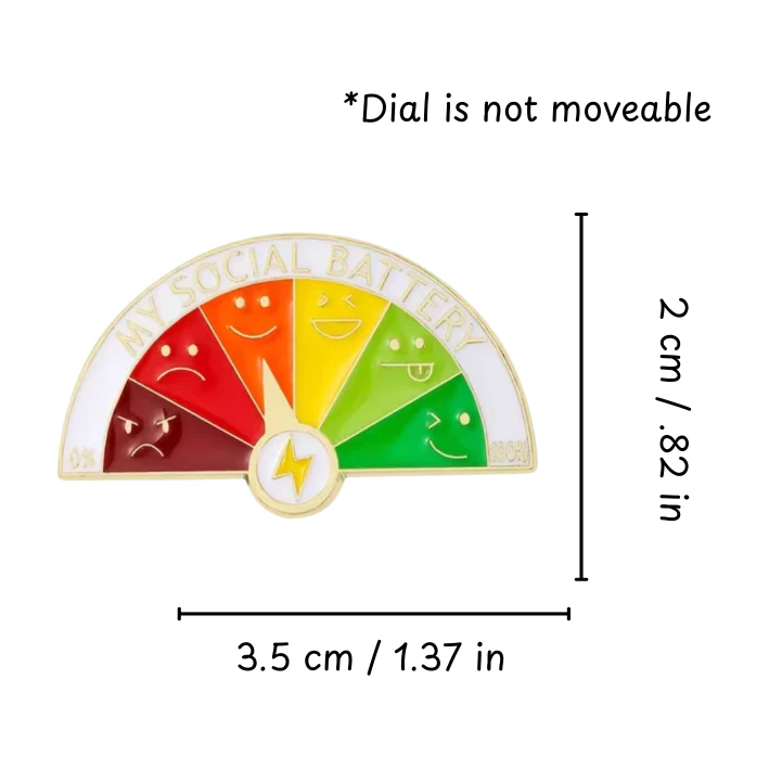 Social Battery Enamel Pin | Assorted Designs - Image 5