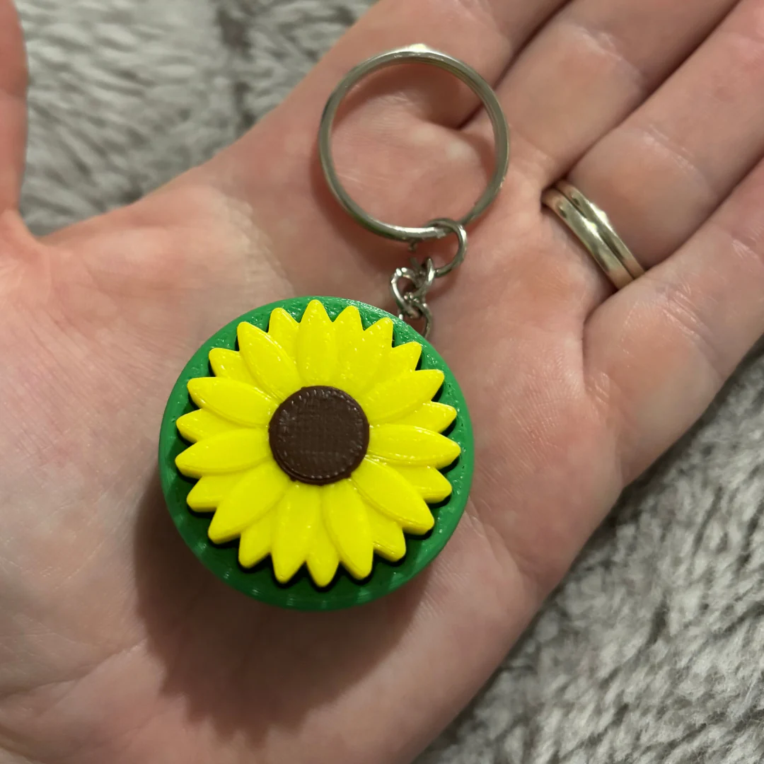 Sunflower Fidget Clicker | Keychain - Image 3